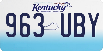 KY license plate 963UBY