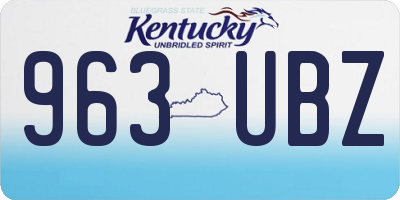 KY license plate 963UBZ