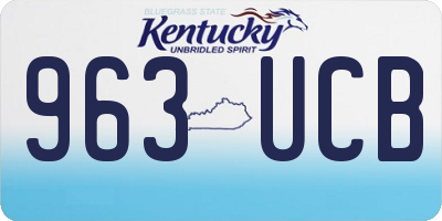 KY license plate 963UCB