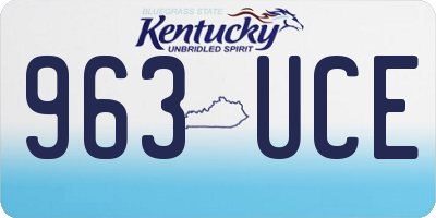 KY license plate 963UCE
