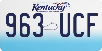 KY license plate 963UCF