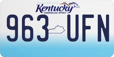 KY license plate 963UFN