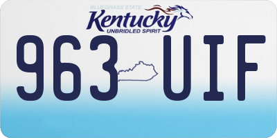 KY license plate 963UIF