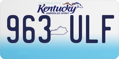 KY license plate 963ULF