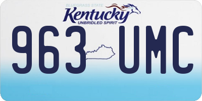 KY license plate 963UMC