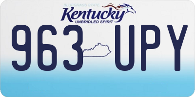 KY license plate 963UPY