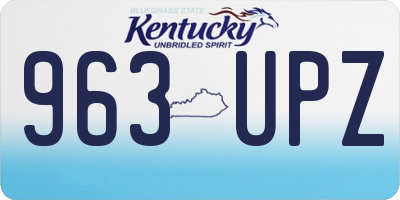 KY license plate 963UPZ