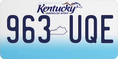 KY license plate 963UQE