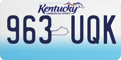 KY license plate 963UQK