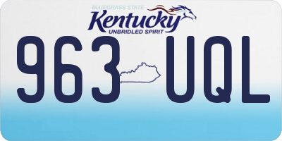 KY license plate 963UQL