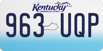 KY license plate 963UQP