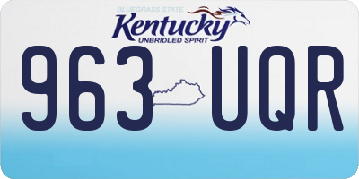 KY license plate 963UQR