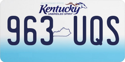 KY license plate 963UQS