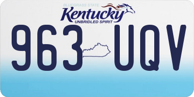 KY license plate 963UQV