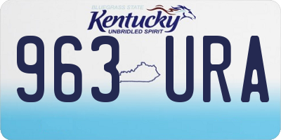 KY license plate 963URA