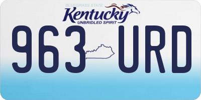 KY license plate 963URD