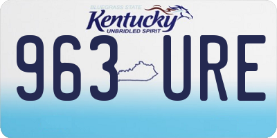 KY license plate 963URE