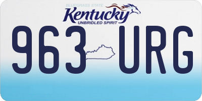 KY license plate 963URG