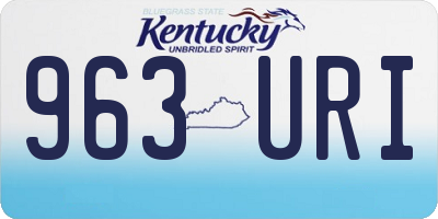 KY license plate 963URI