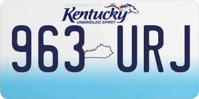 KY license plate 963URJ