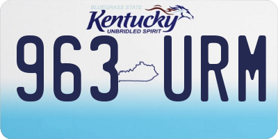 KY license plate 963URM