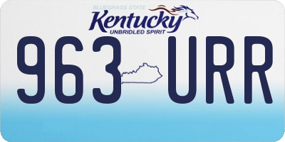KY license plate 963URR