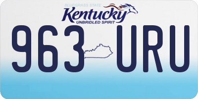 KY license plate 963URU