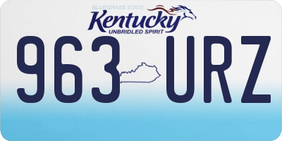 KY license plate 963URZ