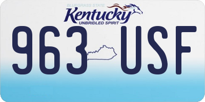 KY license plate 963USF