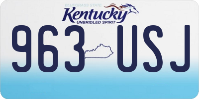 KY license plate 963USJ