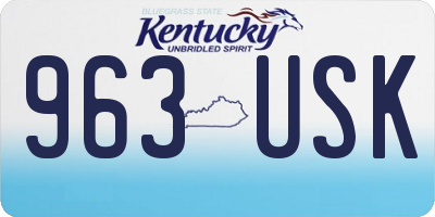 KY license plate 963USK