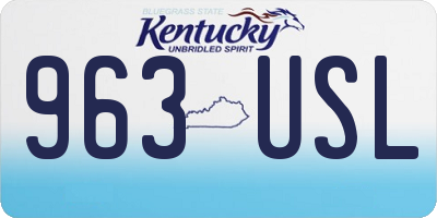 KY license plate 963USL