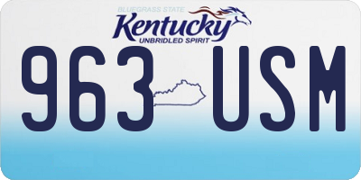 KY license plate 963USM