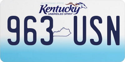 KY license plate 963USN