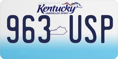 KY license plate 963USP