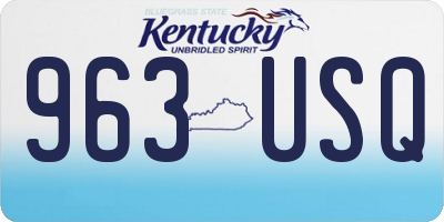KY license plate 963USQ