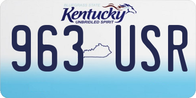 KY license plate 963USR