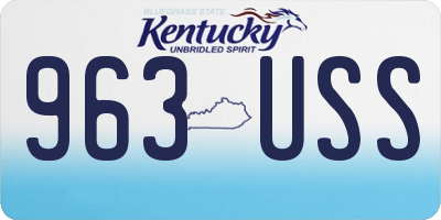 KY license plate 963USS