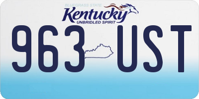 KY license plate 963UST