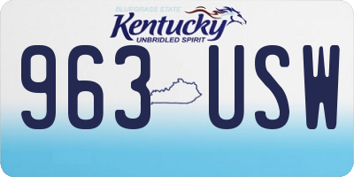 KY license plate 963USW
