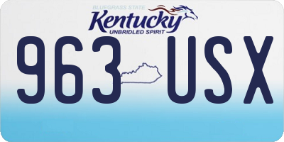 KY license plate 963USX