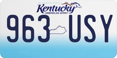 KY license plate 963USY