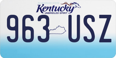 KY license plate 963USZ