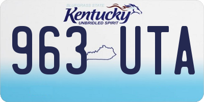 KY license plate 963UTA