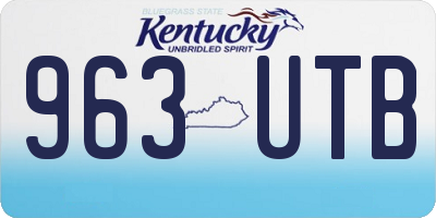 KY license plate 963UTB