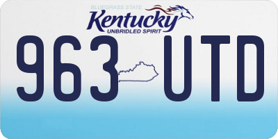 KY license plate 963UTD