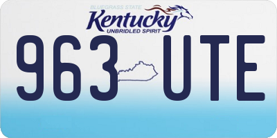 KY license plate 963UTE
