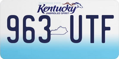 KY license plate 963UTF