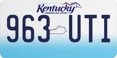 KY license plate 963UTI