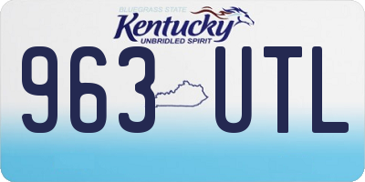 KY license plate 963UTL